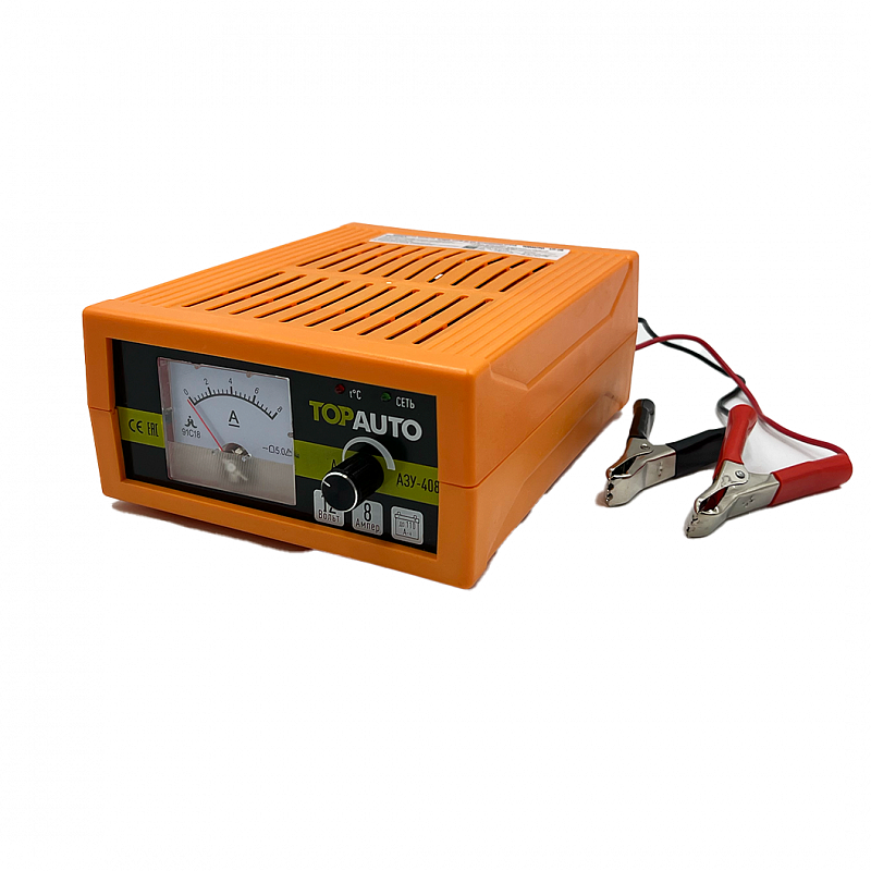 АЗУ-408 Автоматическое зарядное устройство (8А,12V до 110 А-ч, стрелочн.индик., руч.регул.) TOP AUTO 1
