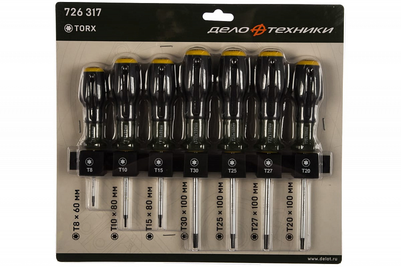 726317 Набор отверток TORX без отверстия 7пр.  Дело техники 2