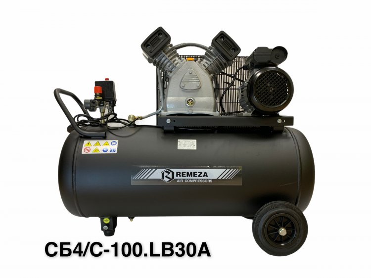 Компрессор поршневой (420 л/мин.,10 бар, ресивер 100л., 2,2 кВт, 220V.) REMEZA (Белоруссия) 1