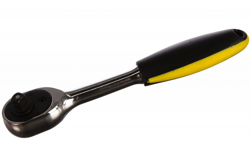 ER-11472 Трещотка 1/4" 72-зубцовая с прямой резиновой ручкой ЭВРИКА  1